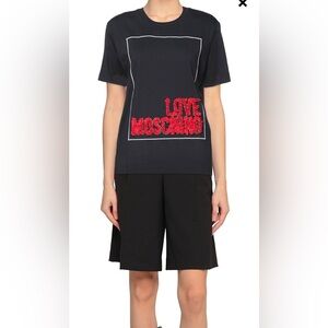 LOVE MOSCHINO. Women's T-shirt. Black. Size 4.